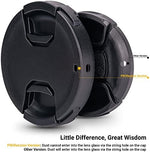 Premium plastic forty-nine-millimeter snap-on lens protector showing the center-squeeze tabs.