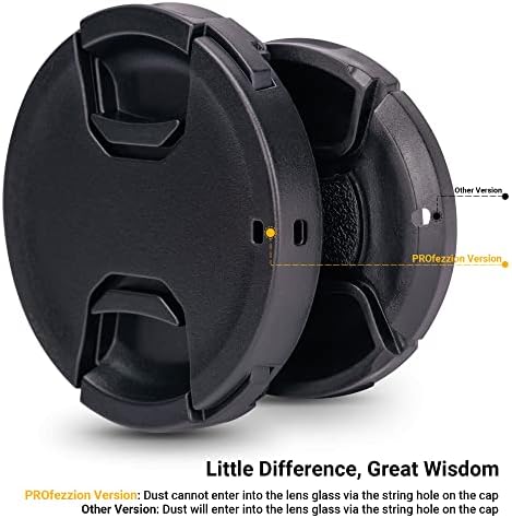 Premium plastic forty-nine-millimeter snap-on lens protector showing the center-squeeze tabs.