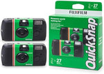 Fujifilm 35mm single use point and shoot camera with green brand design.