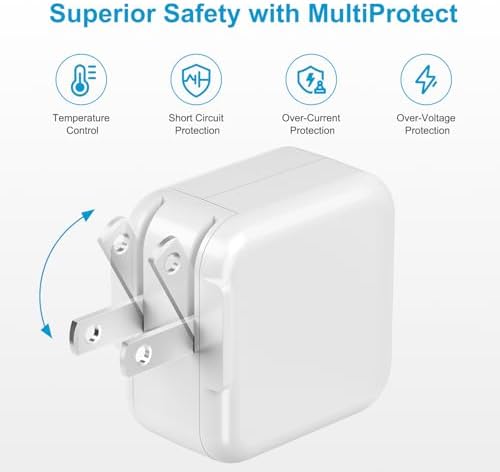 Two pack Karhood charging adapters shown side by side with long white USB to Lightning cables