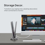 SODI sleek laptop dock holding a closed clamshell notebook vertically