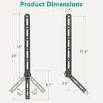 WALI heavy duty black steel soundbar mount holding audio equipment