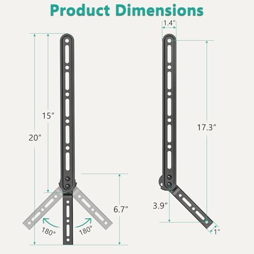 WALI heavy duty black steel soundbar mount holding audio equipment