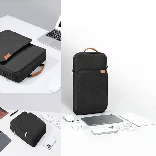 Zmeikj tablet bag leather handle and zipper detail closeup