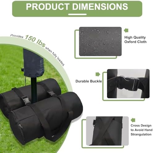 D&ONEHOS fillable weight bags installed on cantilever umbrella base