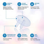 Detailed view of child proof electrical outlet protectors