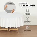 Heavy duty waterproof white plastic tablecloths for party events