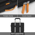 MOSISO protective tablet bag with extendable handle pulled out for comfortable carrying.
