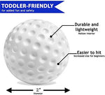 Six pack of white oversized 2 inch plastic golf balls