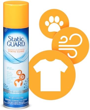 Anti-static clothing spray for removing cling from silk and wool