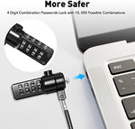 Keyless four-digit combination lock dial mechanism on the AboveTEK galvanized steel security cable.