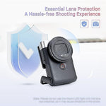 JJC Z-V10 protective lens protector showing rotating mechanism open position