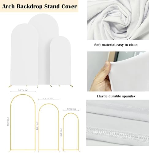 Maiangel stretchy white spandex backdrop covers for birthday and anniversary party decorations