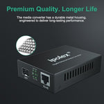 Top down view of two-pack Ipolex Ethernet to fiber converter