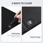 Close up of the magnetic stylus sketching a smooth diagram on the pressure sensitive screen