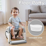 Side profile of Snugzy potty seat with ladder highlighting the five height adjustment levels