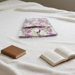 Wisplume eReader sleeve purple floral pattern fabric texture close up