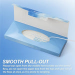 RAZOKO dental floss demonstrating the expanding spongy section for wide teeth gaps