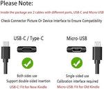 Close up view of the dual cable tips side by side comparing the Type-C and Micro-USB connectors.