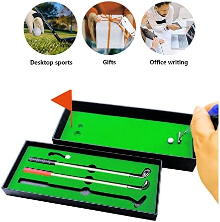 Three golf club shaped pens with different ink colors