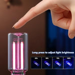 Bokocs mini retro glass bottle USB LED night light showcasing touch dimming top interface