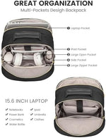 LOVEVOOK casual daypack back view showing the hidden anti theft pocket and luggage strap