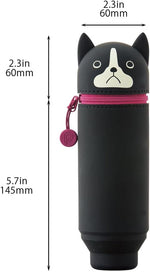 LIHIT LAB Boston Terrier pen holder showing converted standing position on desk