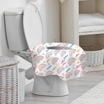 Peyazoco portable public restroom protection sheet draped over a standard toilet bowl