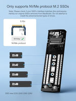 Tool-free external solid-state drive case opened to reveal internal slot layout