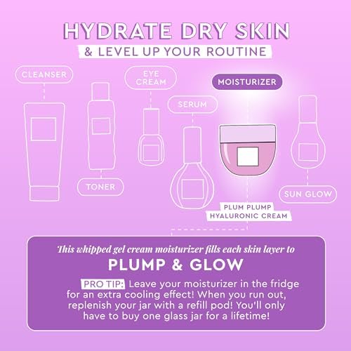 Glow Recipe Plum Plump Hyaluronic Acid Face Cream Moisturizer, Korean Moisturizer for Dry Skin, Plumping + Firming Hydration, Polyglutamic Acid + Peptides, Refillable (50ml) - Image 6