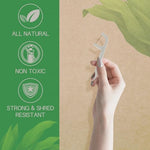 Shred resistant bamboo charcoal floss picks for daily oral hygiene.