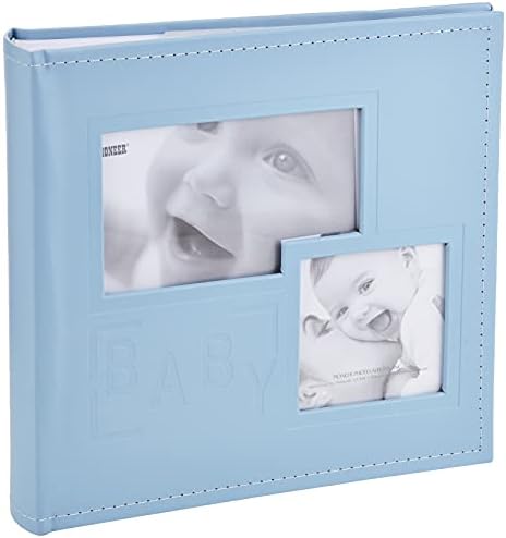 Pioneer DA-200COLB/B baby blue memory book highlighting the close up of the embossed text and front frame collage.