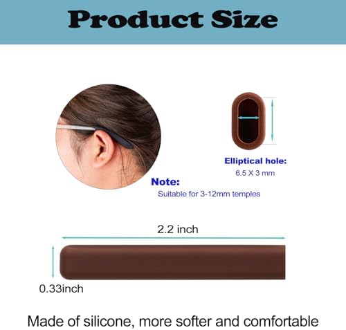 Close up of flexible soft silicone temple tips sleeve retainer for spectacles