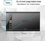 Ugee M708 digital art tablet with battery free passive stylus pen on desk surface