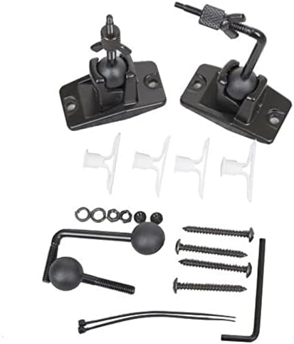 VideoSecu pair of satellite speaker brackets with included wall anchor hardware package.