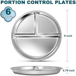 Ewfen nine inch stainless steel portion control plates stack