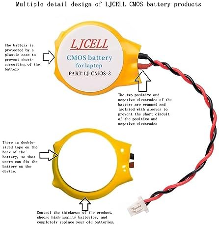 Back angle view of the insulated hardware clock battery showing the factory placement adhesive backing