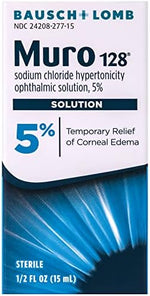 Bausch + Lomb Muro 128 hypertonicity ophthalmic solution sterile eye drops bottle details