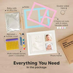 KeaBabies non toxic clay impression kit showing personalization stamps and gold paint accessories