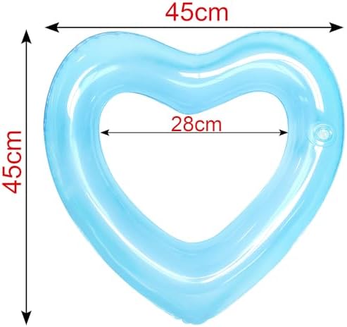 Durable PVC heart inflatable pool tube side profile