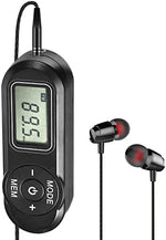 Close up of digital tuning LCD screen on SWDSTP pocket radio