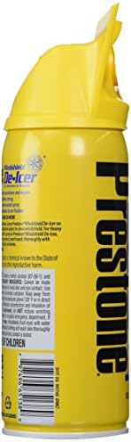 Prestone frost and ice melting aerosol solution close up view
