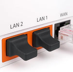 Black silicone RJ45 port stopper for routers
