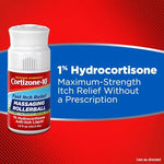Cortizone 10 anti-itch rollerball bottle being used for mosquito bite relief.