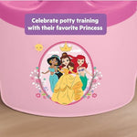 Top view of removable bowl in princess potty chair