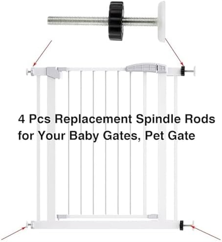 Complete set of four black M8 spindle rods with wall protectors ready for home installation.