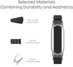 Breathable nylon band for Plaud NotePin illustrating the tool-free snap-on device mounting system.