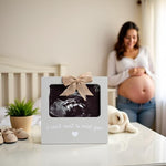 Authentic USA imported baby milestone frame displayed on a living room mantelpiece