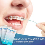 Educational diagram showing usage of super floss with braces