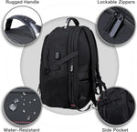 Anterk water resistant airline approved carry on bag with built in external USB port